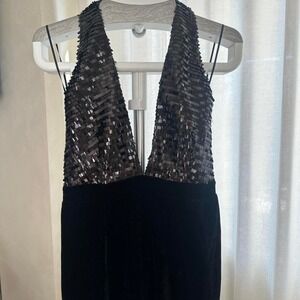 Black Velvet Sequince Dress Missguided